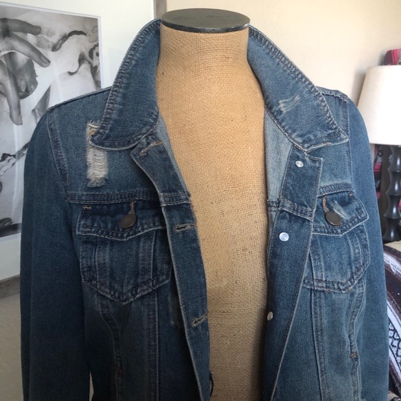 Distressed Jean Jacket. Super soft! - Picture 4 of 6